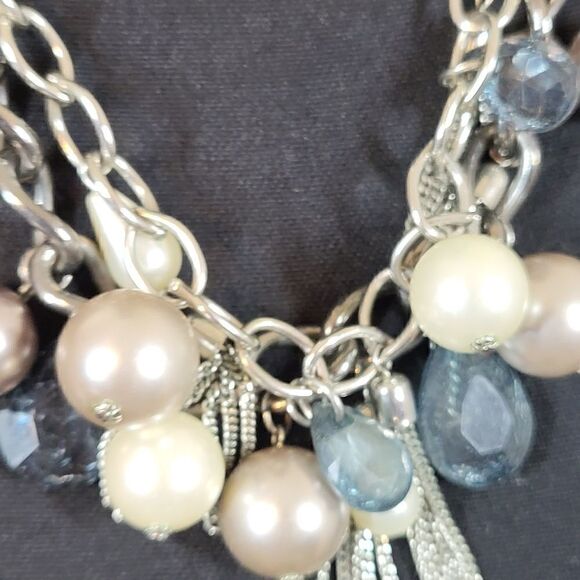 Silver Necklace With Multi Colored Stones - Picture 6 of 7